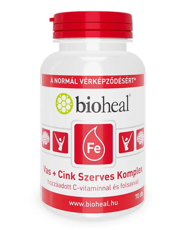 Dobó téri Kígyó Patika - Bioheal szerves vas+cink komplex filmtabletta 70x