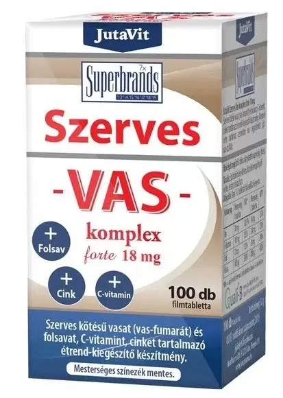 Dobó téri Kígyó Patika - Jutavit szerves vas-komplex forte 18mg filmtabletta 100x