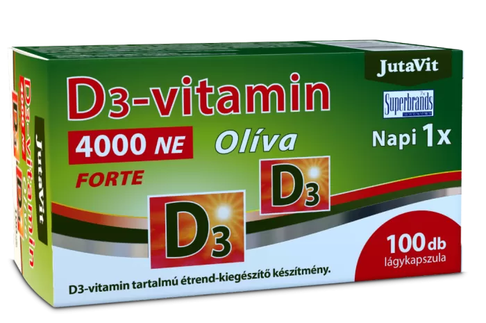 Dobó téri Kígyó Patika - Jutavit d3-vit.4000ne forte oliva kapszula 100x