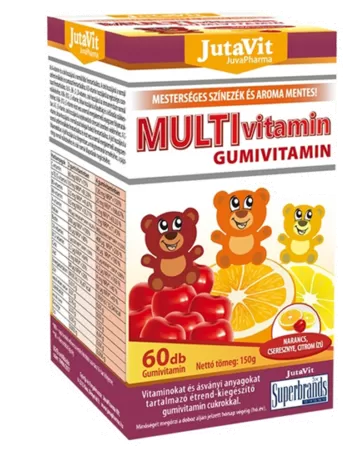 Dobó téri Kígyó Patika - Jutavit multivitamin gumivitamin narancs cseresznye citrom ízű 60x