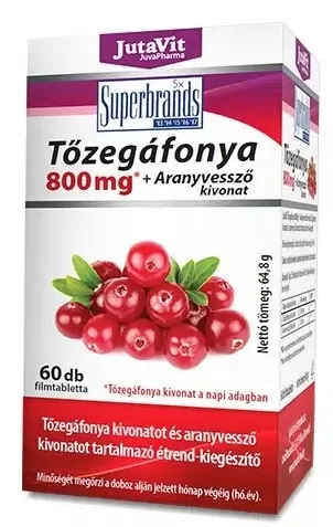 Dobó téri Kígyó Patika - Jutavit tőzegáfonya 800mg+aranyvessző tabletta  60x