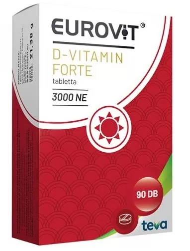 Dobó téri Kígyó Patika - Eurovit d-vitamin 3000ne forte tabletta 90x