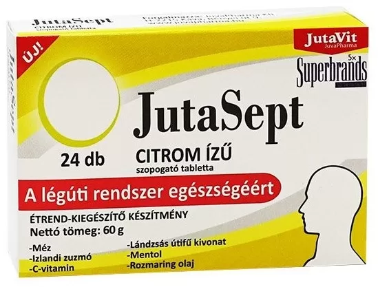 Dobó téri Kígyó Patika - Jutavit jutasept szopogató tabletta citrom 24x