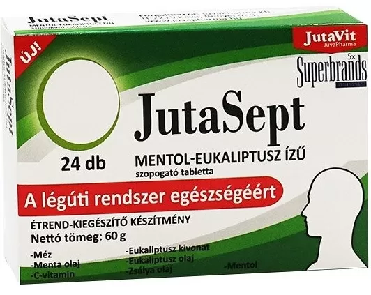 Dobó téri Kígyó Patika - Jutavit jutasept szopogató tabletta mentol 24x