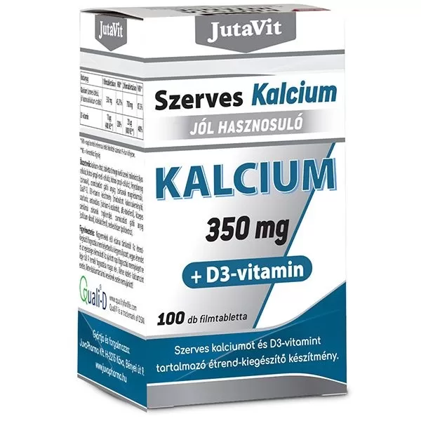 Dobó téri Kígyó Patika - Jutavit szerves kálcium 350mg+d3-vitamin filmtabletta  100x