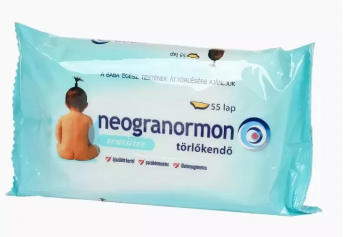 Dobó téri Kígyó Patika - Neogranormon törlőkendő sensitív 55x
