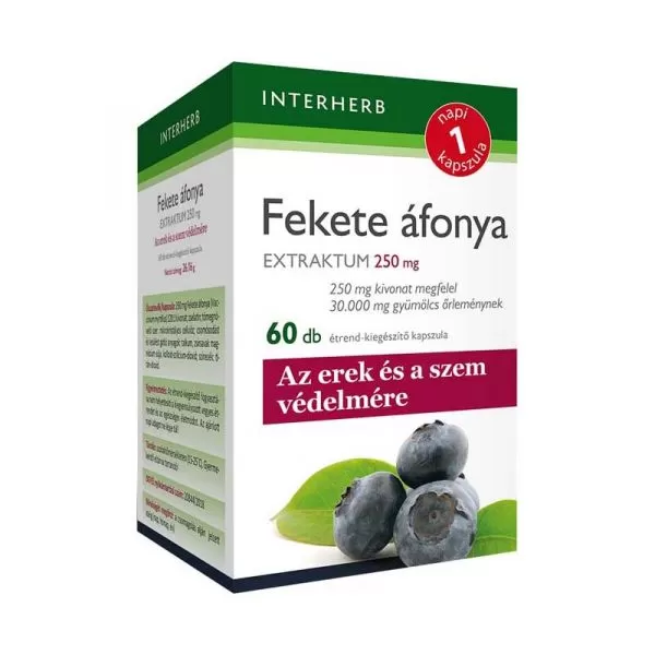 Dobó téri Kígyó Patika - Interherb napi 1 fekete áfonya extrum kapszula 60x