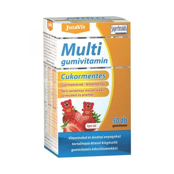 Dobó téri Kígyó Patika - Jutavit multivitamin gumivitamin cukormentes eper ízű 50x