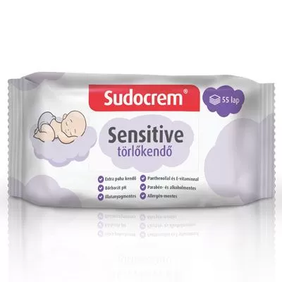Dobó téri Kígyó Patika - Sudocrem sensitíve törlőkendő 55x